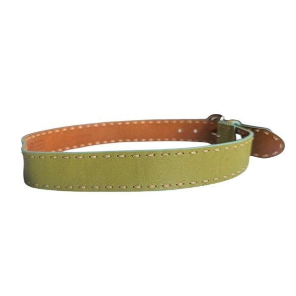 Fossil Genuine Leather Solid Enamel Logo Green Belt, Size S - Picture 4 of 7
